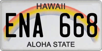 HI license plate ENA668