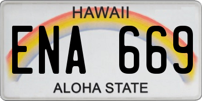 HI license plate ENA669