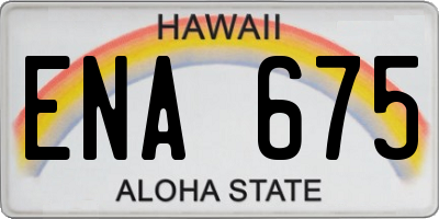 HI license plate ENA675