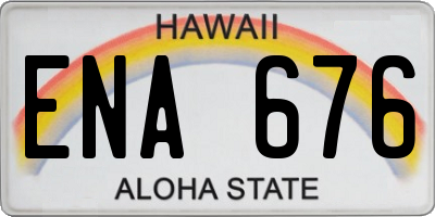 HI license plate ENA676