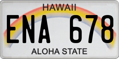 HI license plate ENA678