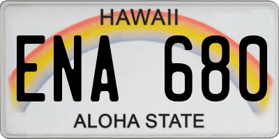 HI license plate ENA680