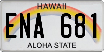 HI license plate ENA681