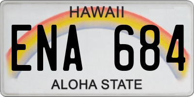 HI license plate ENA684
