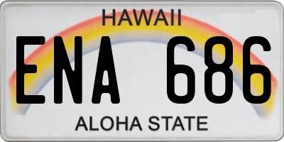 HI license plate ENA686