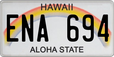 HI license plate ENA694