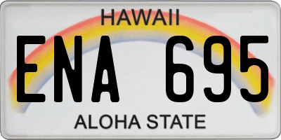 HI license plate ENA695