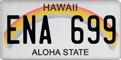 HI license plate ENA699