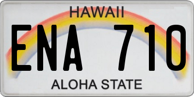 HI license plate ENA710