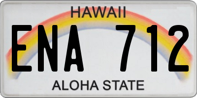 HI license plate ENA712