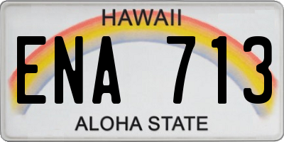 HI license plate ENA713