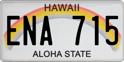 HI license plate ENA715