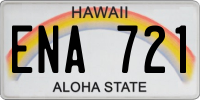 HI license plate ENA721