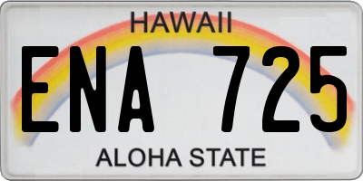 HI license plate ENA725