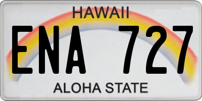 HI license plate ENA727
