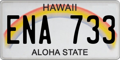 HI license plate ENA733