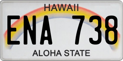 HI license plate ENA738