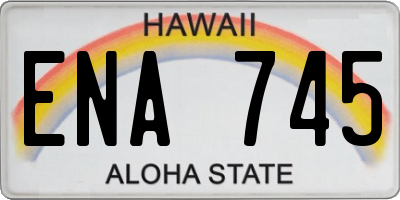 HI license plate ENA745