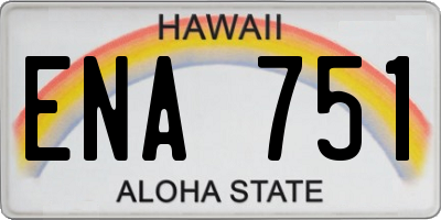 HI license plate ENA751