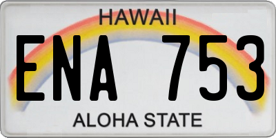 HI license plate ENA753