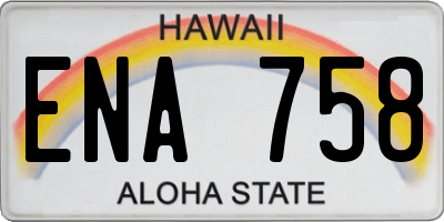 HI license plate ENA758