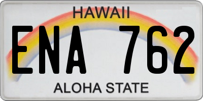 HI license plate ENA762