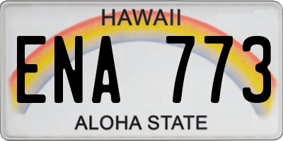 HI license plate ENA773