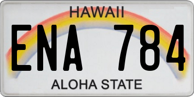 HI license plate ENA784