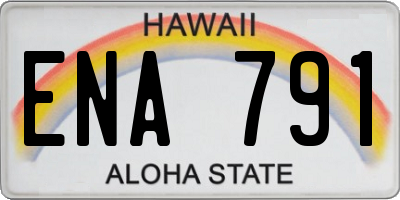 HI license plate ENA791