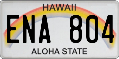 HI license plate ENA804