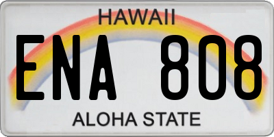 HI license plate ENA808