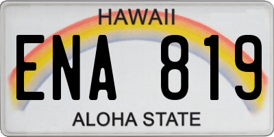 HI license plate ENA819