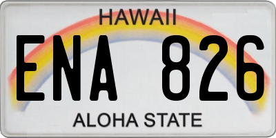 HI license plate ENA826