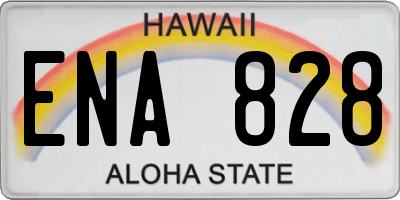 HI license plate ENA828
