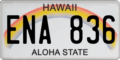 HI license plate ENA836