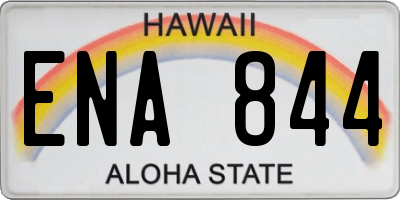 HI license plate ENA844