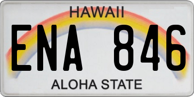HI license plate ENA846