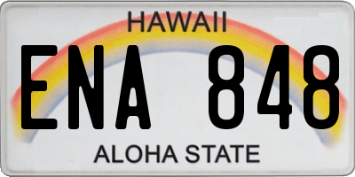 HI license plate ENA848