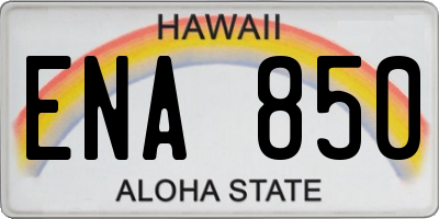 HI license plate ENA850