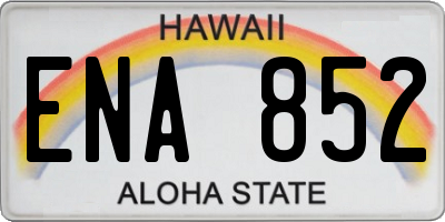 HI license plate ENA852