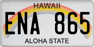 HI license plate ENA865