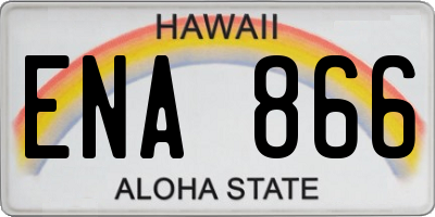 HI license plate ENA866