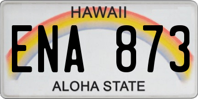 HI license plate ENA873