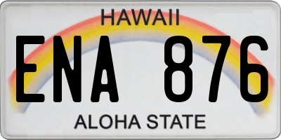 HI license plate ENA876