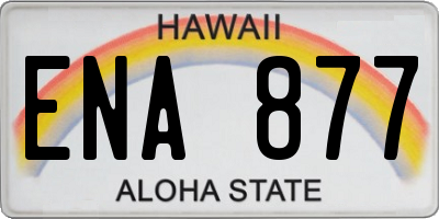 HI license plate ENA877