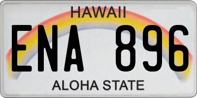 HI license plate ENA896