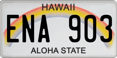 HI license plate ENA903