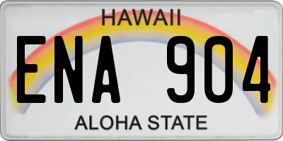 HI license plate ENA904