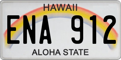 HI license plate ENA912