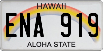 HI license plate ENA919